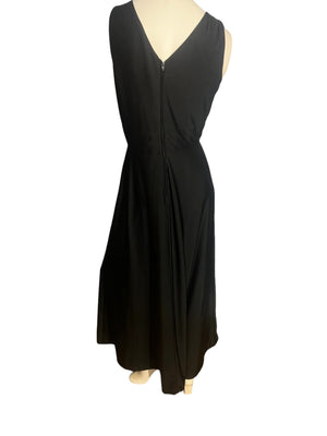 Vintage black 70's goddess maxi dress L R&K