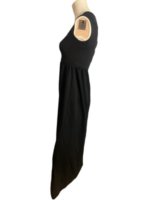 Vintage 70's black maxi dress S M