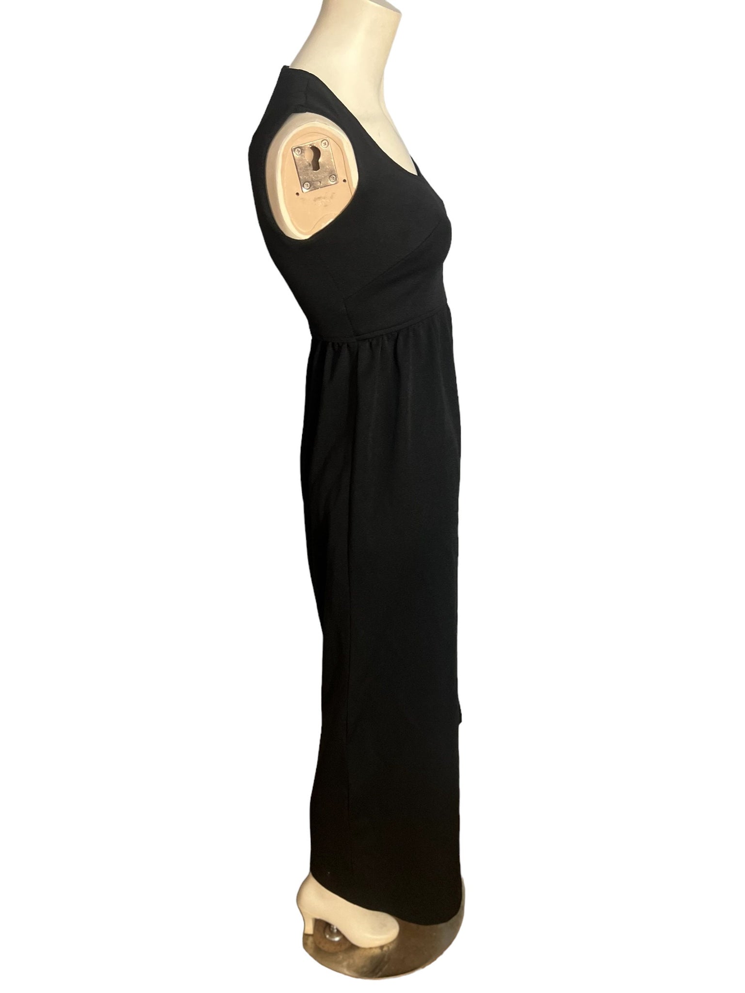 Vintage 70's black maxi dress S M