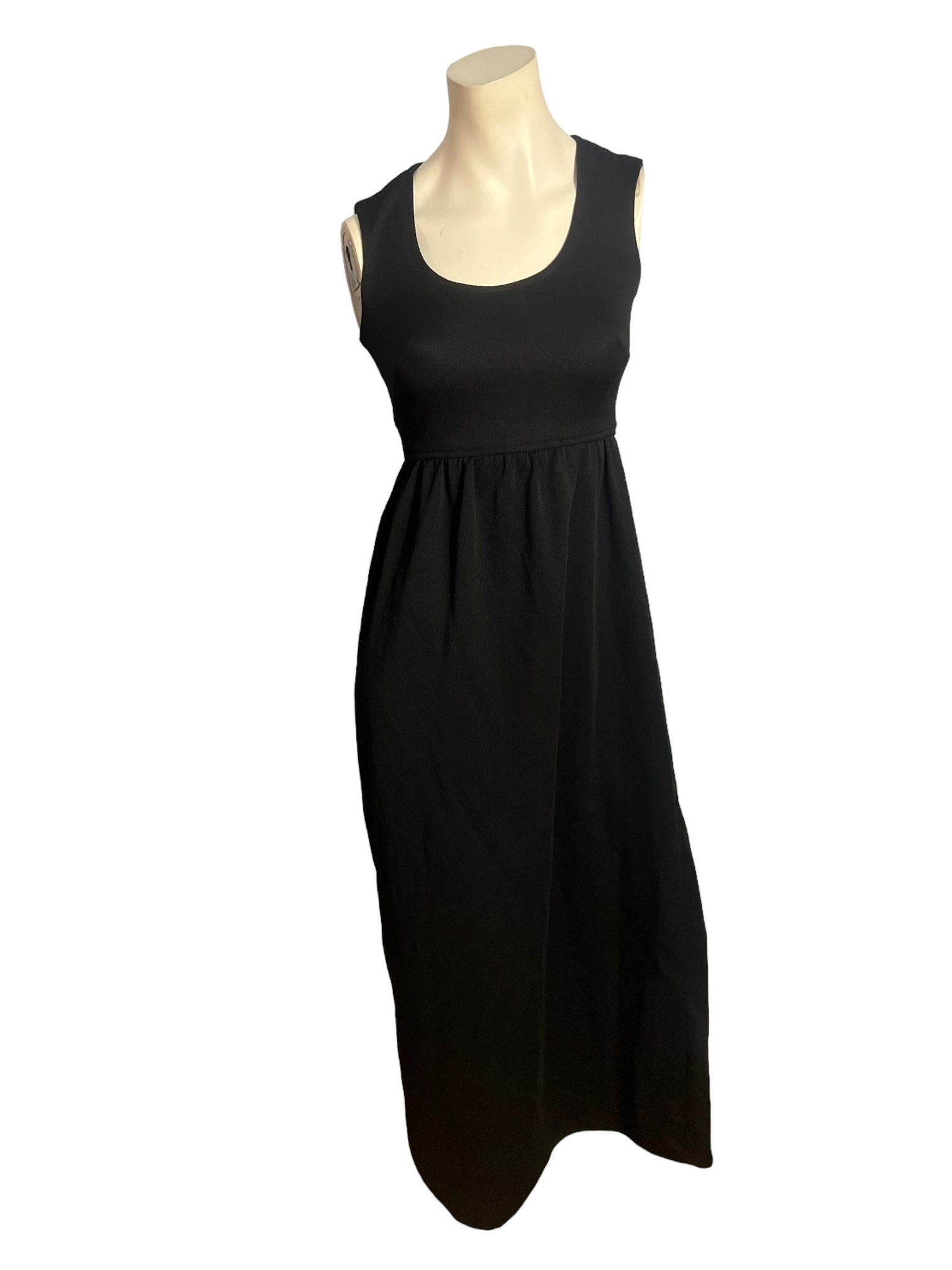 Vintage 70's black maxi dress S M