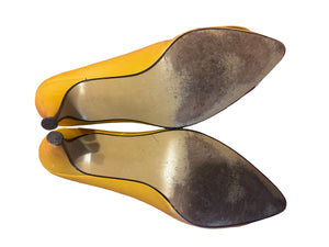 Vintage 80’s mustard heel shoes 8 B