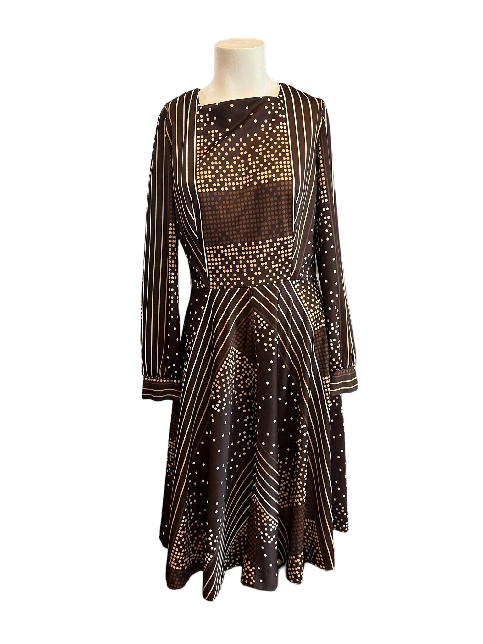 Vintage brown 70’s mod dress Donovan Galvani M