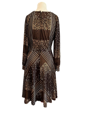 Vintage brown 70’s mod dress Donovan Galvani M