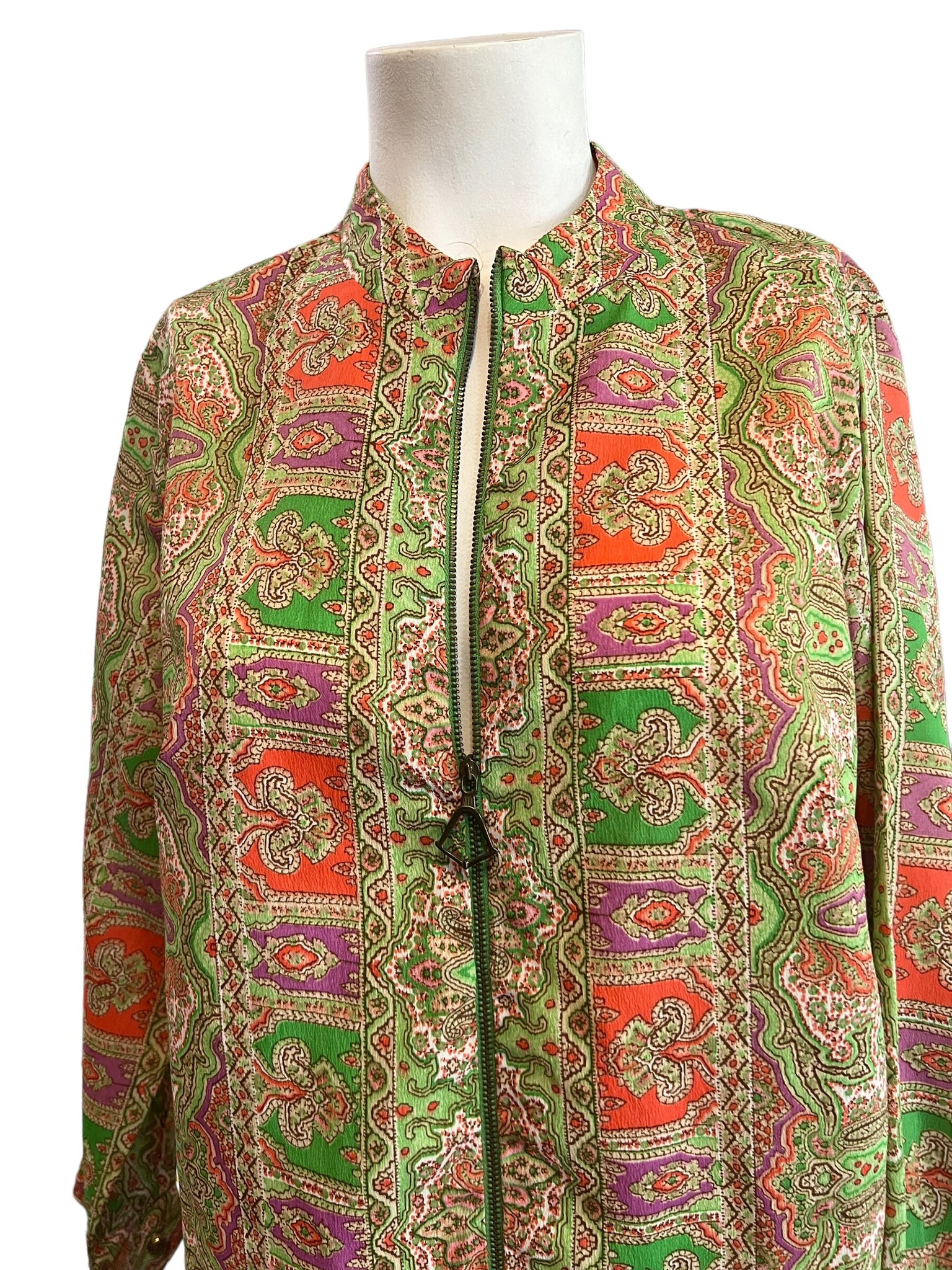 Vintage 70’s paisley zip tunic dress M L