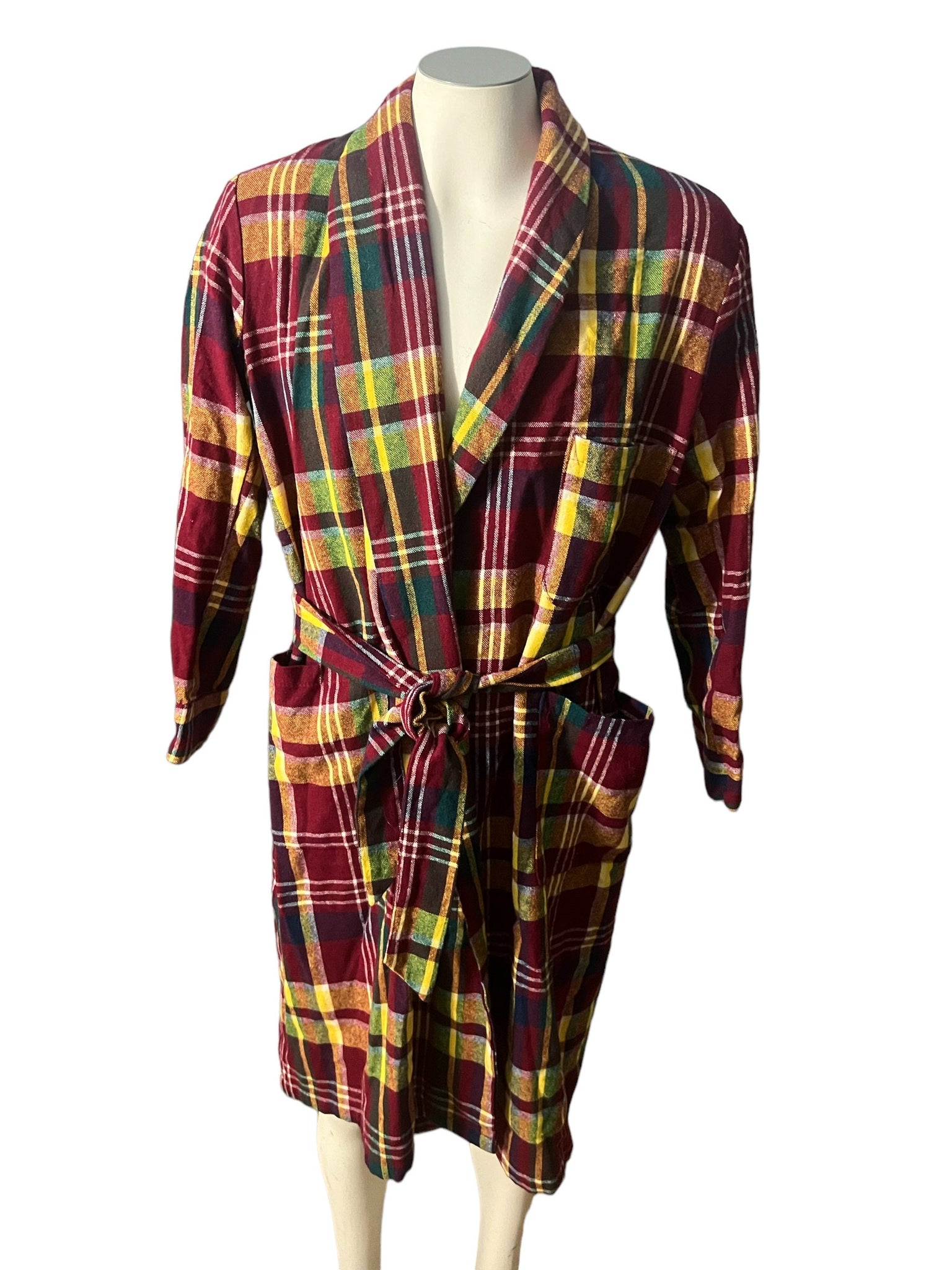 Vintage 70's Sears plaid men’s robe M