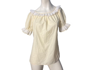 Vintage off white ruffle shirt L square dance