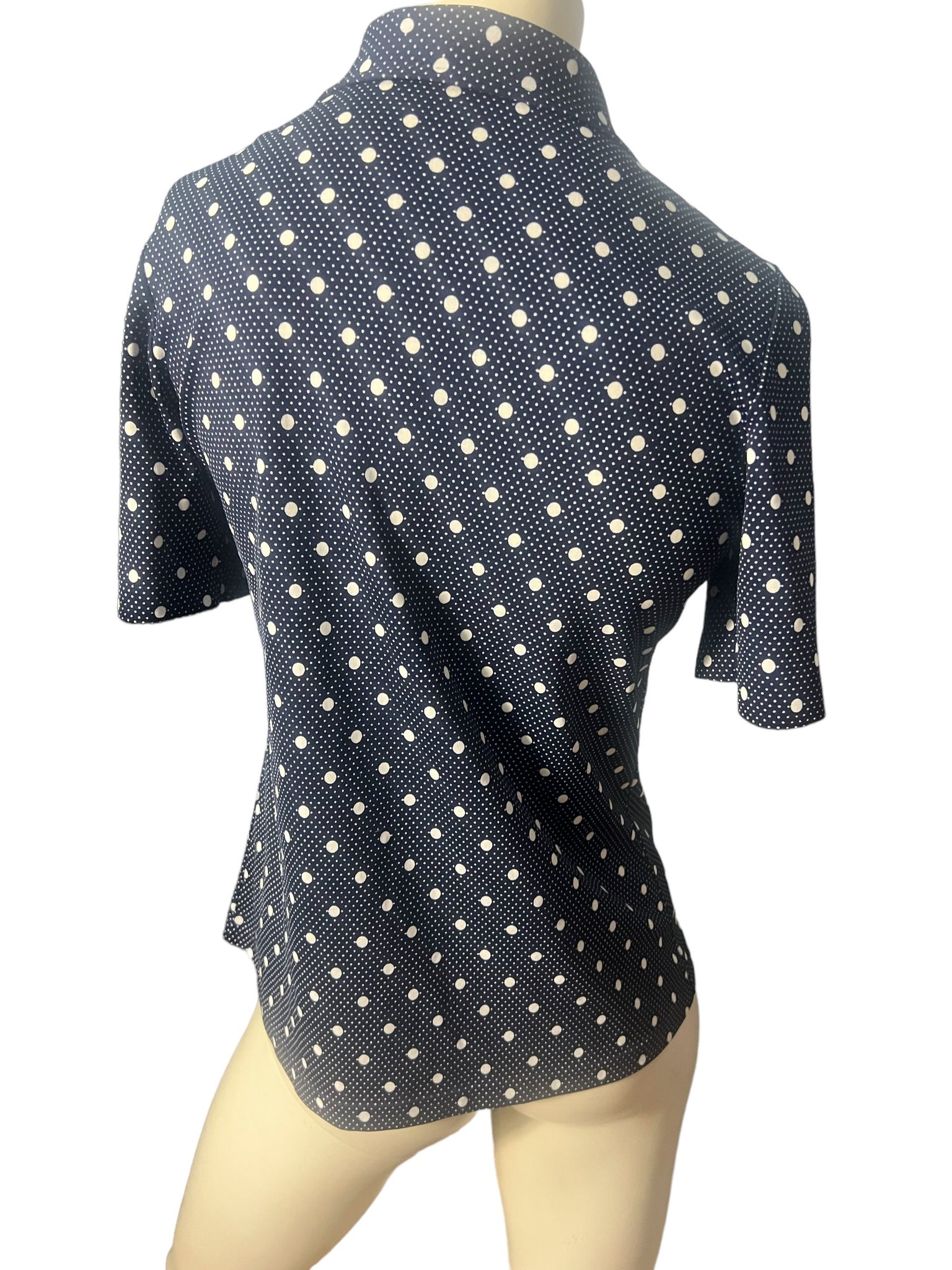 Vintage 70's blue polka dot shirt L Import Corner