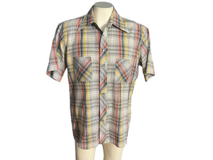 Vintage 70's plaid Arrow button up shirt L