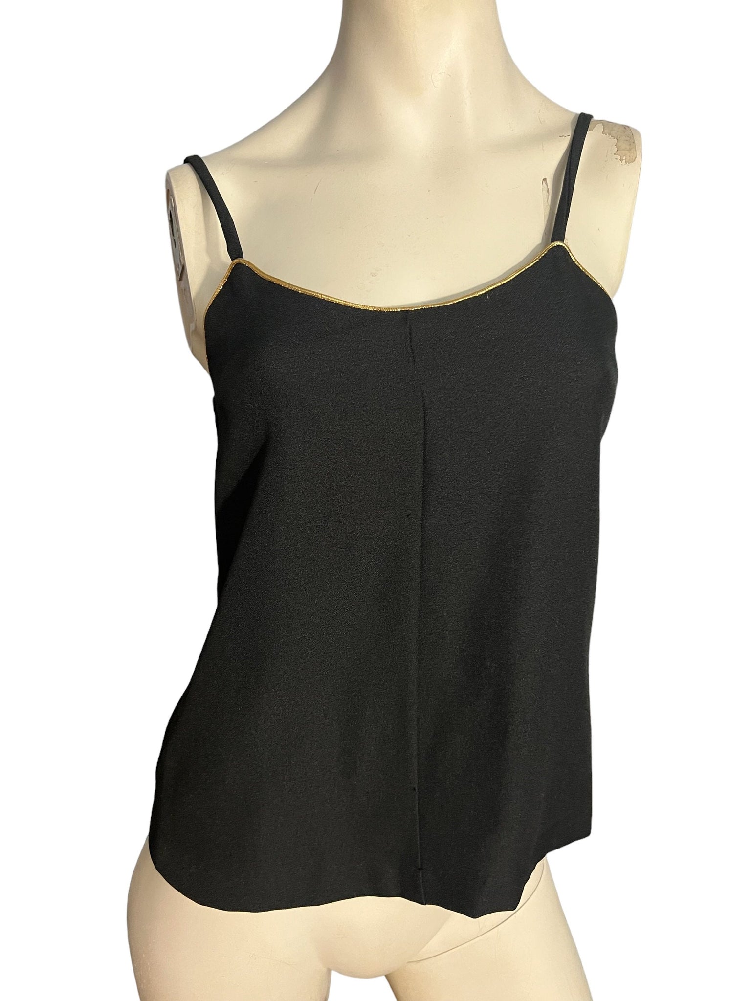 Vintage 70's black & gold tank top S Coqui