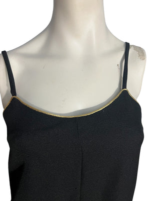 Vintage 70's black & gold tank top S Coqui