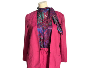 Vintage 80's paisley pink dress w/ jacket L