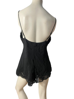 Vintage 80’s black teddy Delicates M