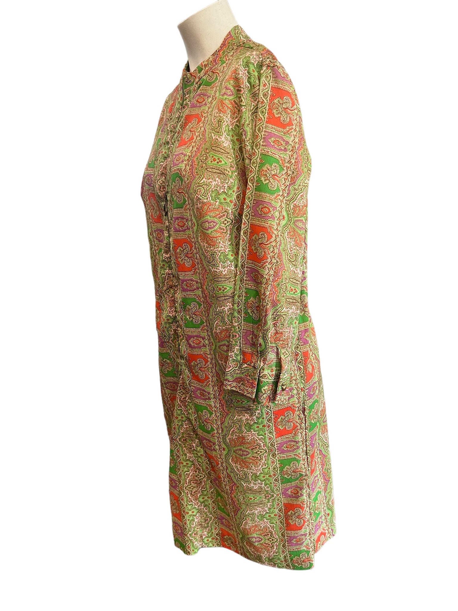 Vintage 70’s paisley zip tunic dress M L