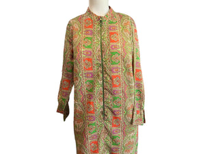 Vintage 70’s paisley zip tunic dress M L