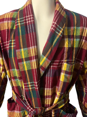 Vintage 70's Sears plaid men’s robe M