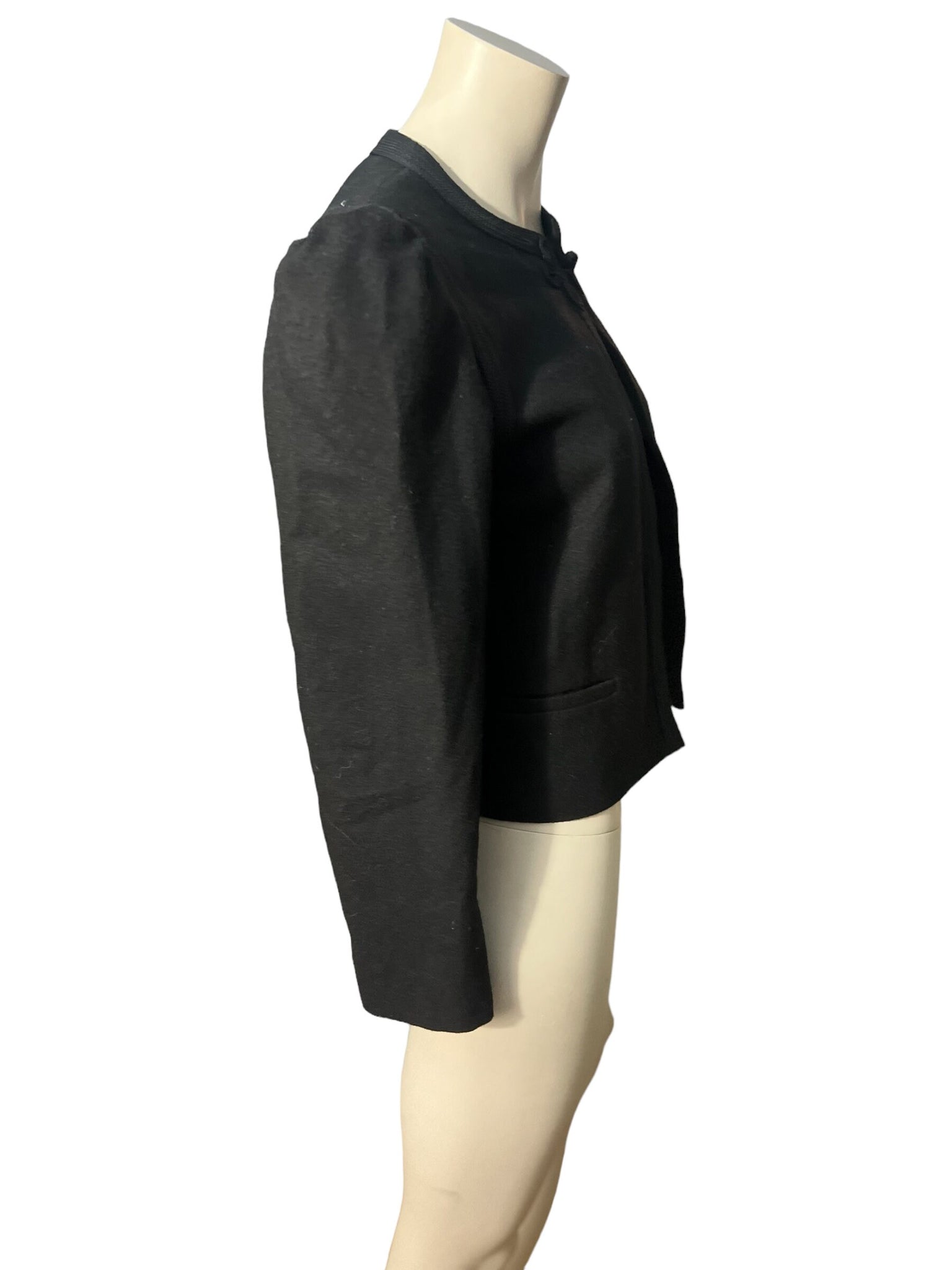 Vintage black wool jacket 60's Jonathan Logan 7/8