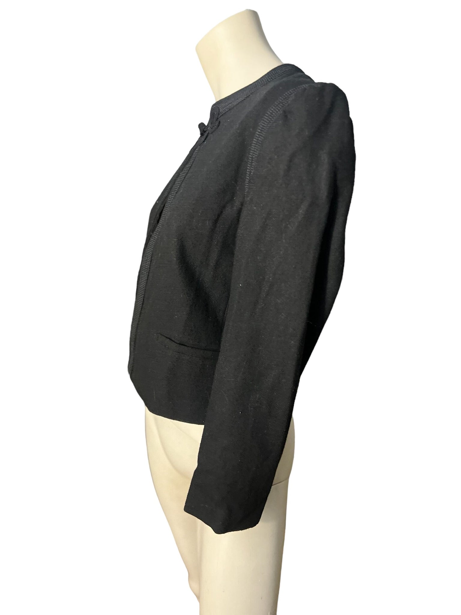 Vintage black wool jacket 60's Jonathan Logan 7/8