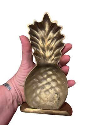 Vintage brass pineapple bookends