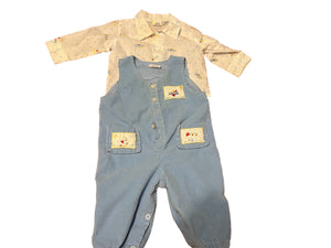 Vintage baby corduroy overalls top 3-6 month