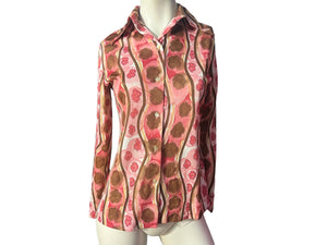 Vintage 70's women's shirt flower S