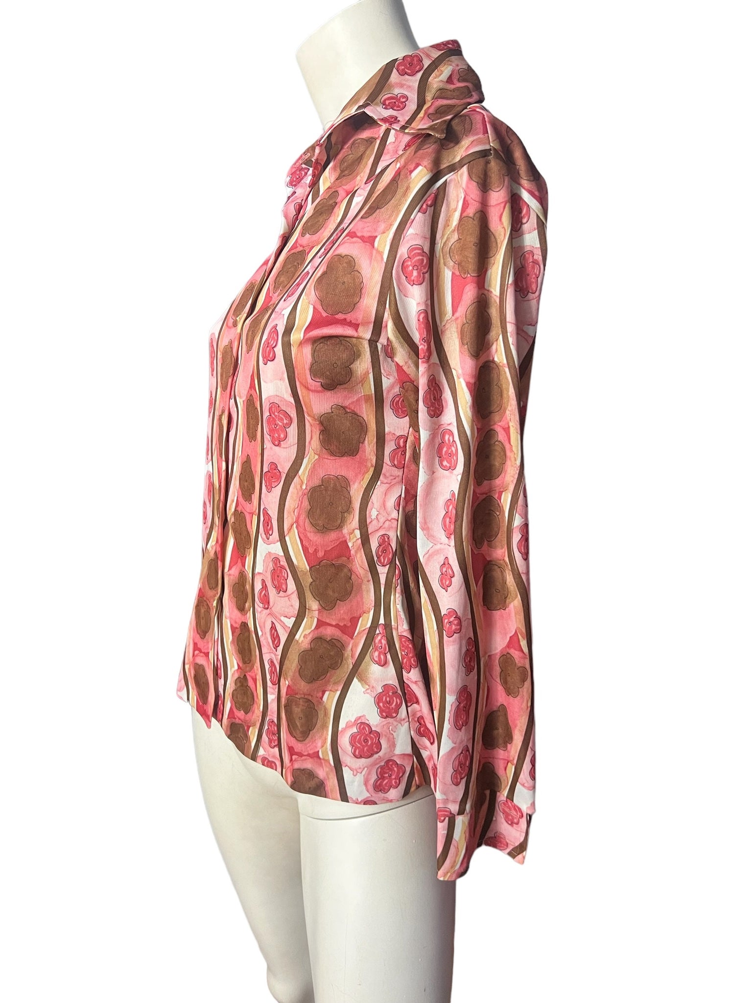 Vintage 70's women's shirt flower S