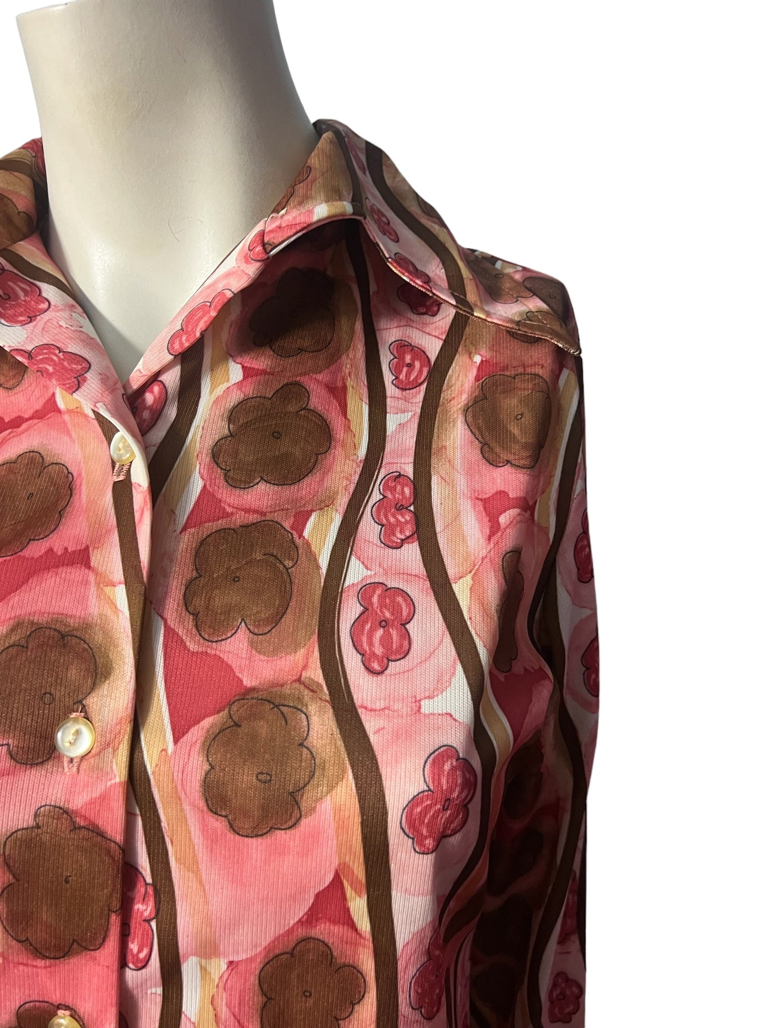 Vintage 70's women's shirt flower S