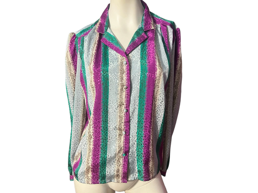 Vintage 80's striped blouse M