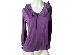 Vintage 70's purple shirt blouse M Rhonda Lee