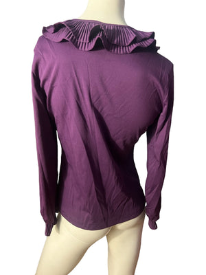 Vintage 70's purple shirt blouse M Rhonda Lee