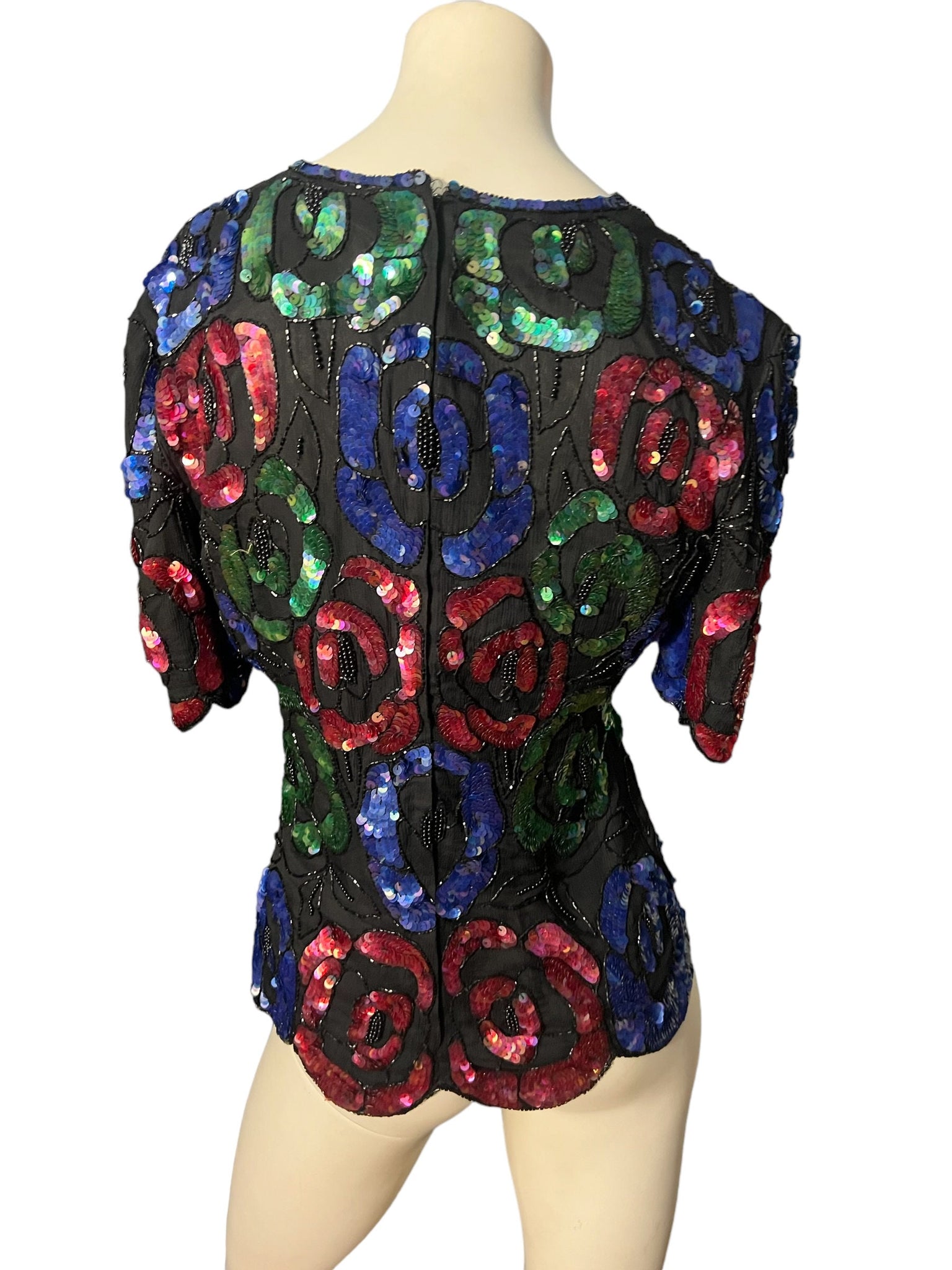 Vintage 70’s bead & sequin top S Stenay