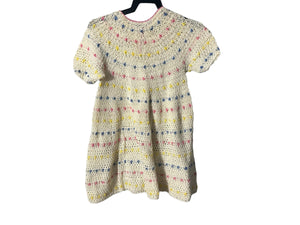 Vintage crochet kids dress handmade