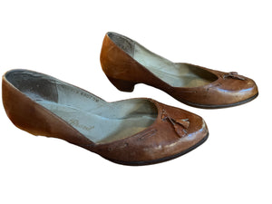 Vintage 70's brown leather shoes 9M