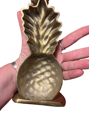 Vintage brass pineapple bookends