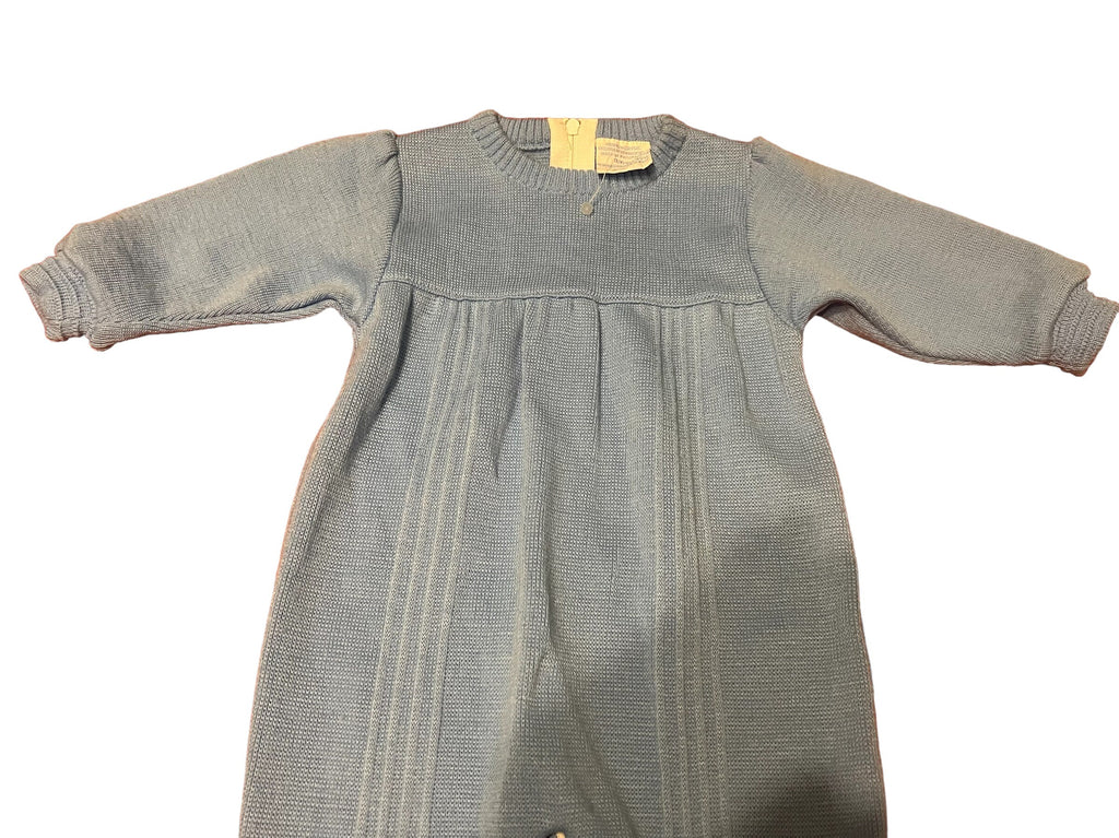 Vintage blue baby sweater romper 3-6 month