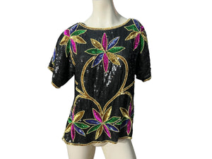 Vintage bead & sequin top S Elegance by Anujan