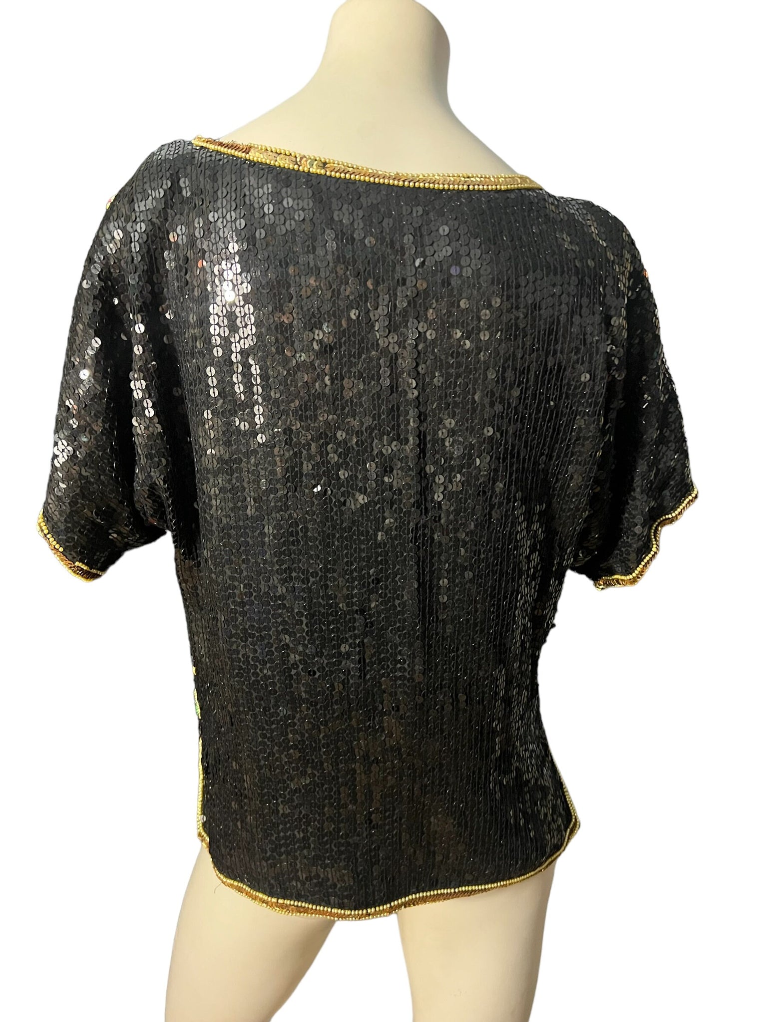 Vintage bead & sequin top S Elegance by Anujan