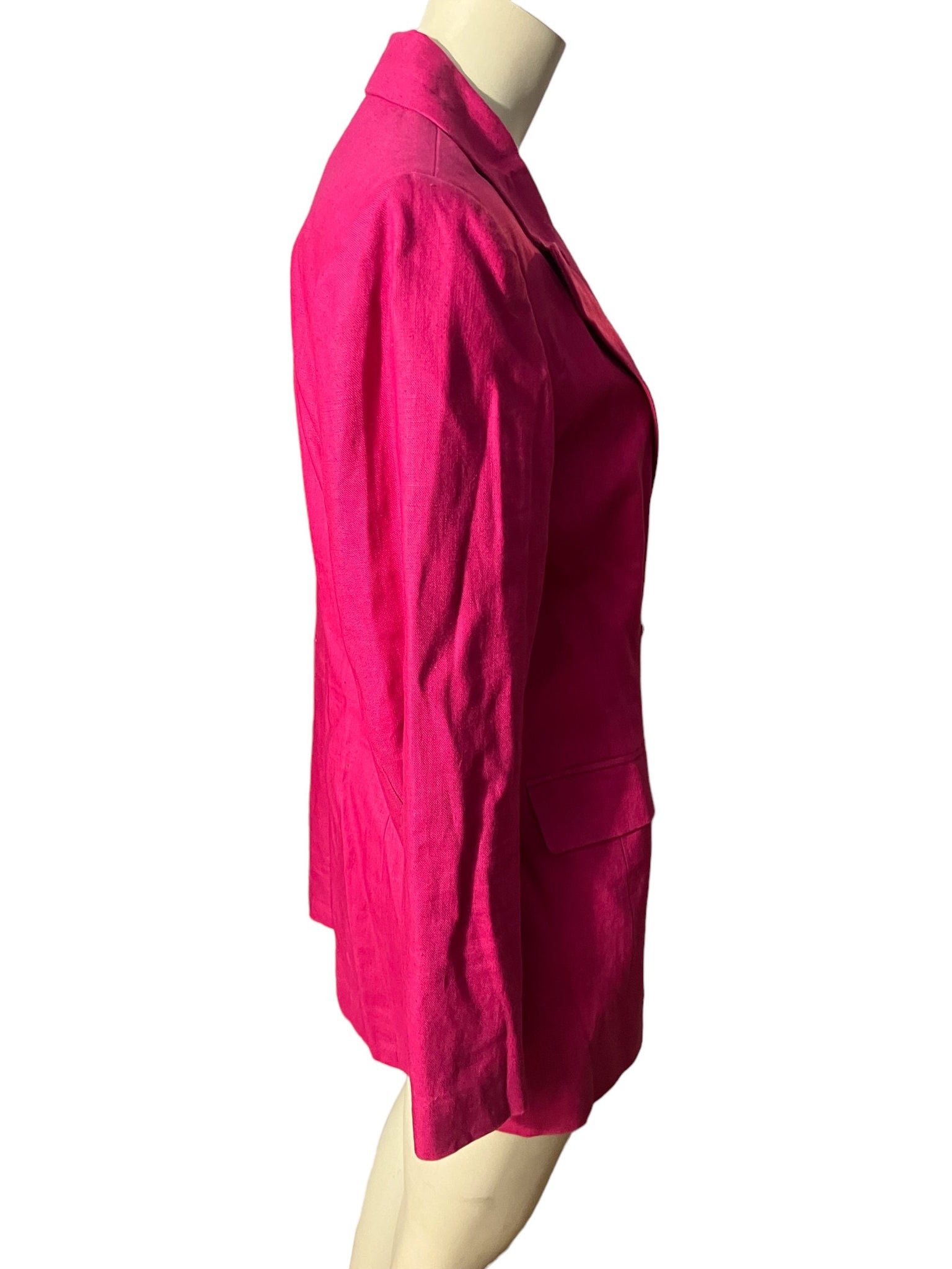 Vintage 80’s hot pink linen blazer 10 Stanley Black