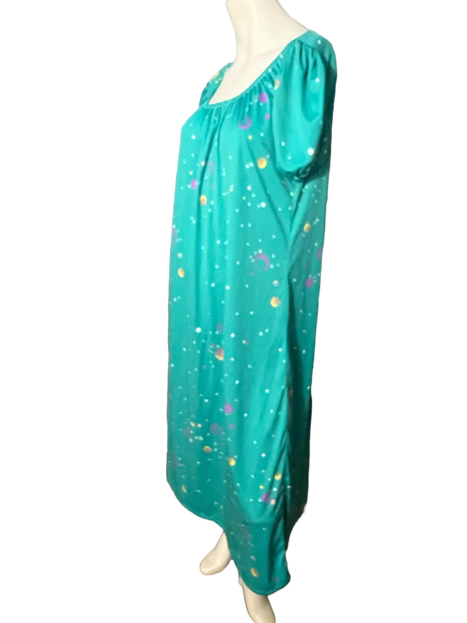 Vintage 70's green dress nightgown L