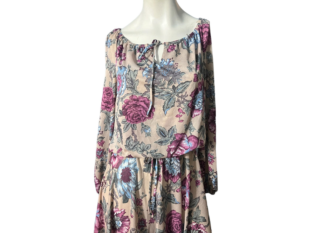 Vintage 70's floral dress M Laura Gene