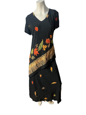 Vintage 80's fall long dress 8 Jeffrey & Dara