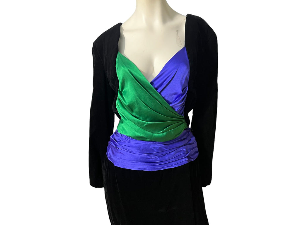 Vintage 80's Oscar de la Renta velvet dress