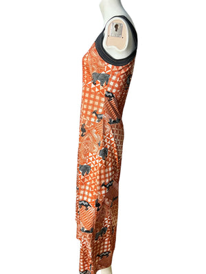 Vintage 70’s print maxi dress M