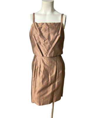 Vintage 60’s brown sheath dress S Formal