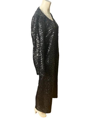 Vintage 70’s black sequin dress L XL