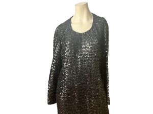 Vintage 70’s black sequin dress L XL