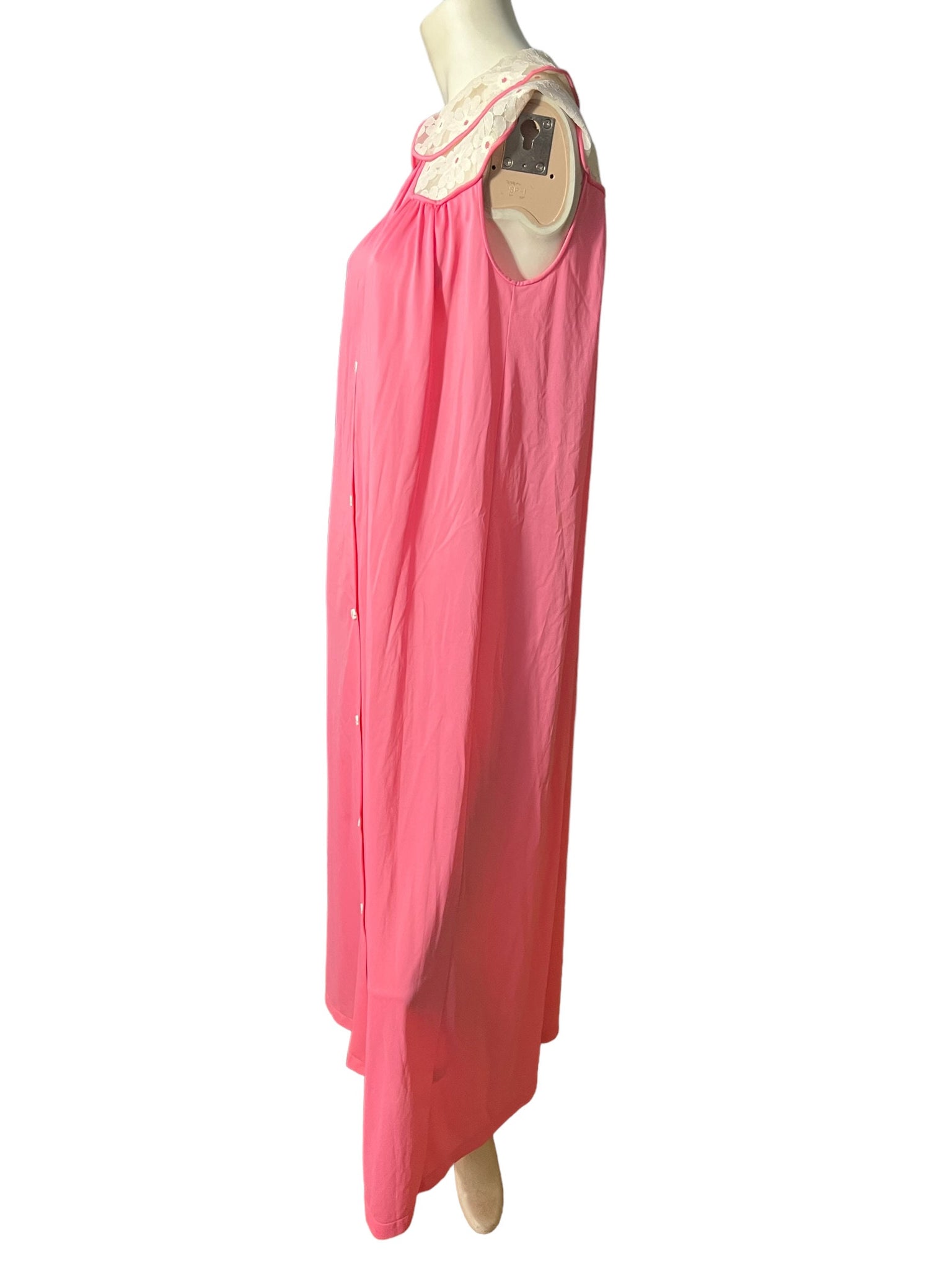 Vintage 70's pink long nightgown S Sans Souci