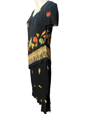 Vintage 80's fall long dress 8 Jeffrey & Dara