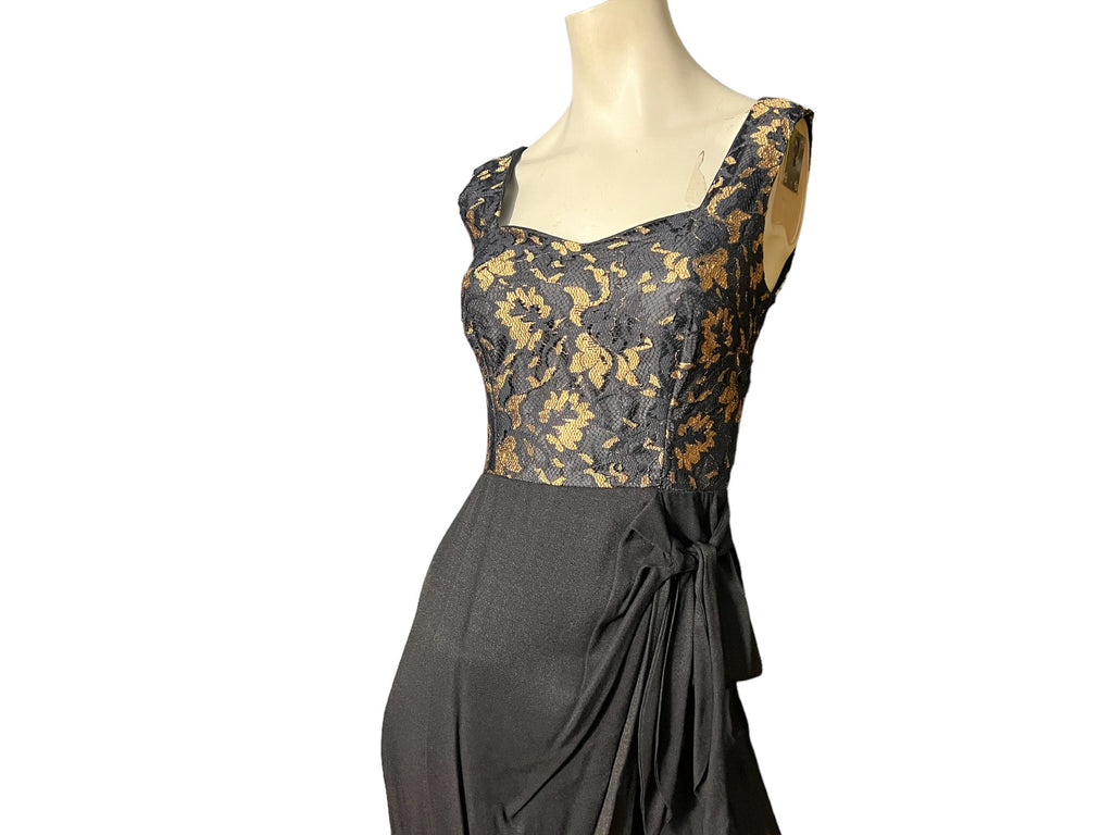 Vintage 80's black lace sarong dress sz 3