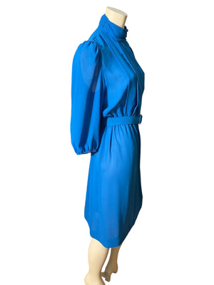 Vintage 80’s Leslie Fay dress turquoise L