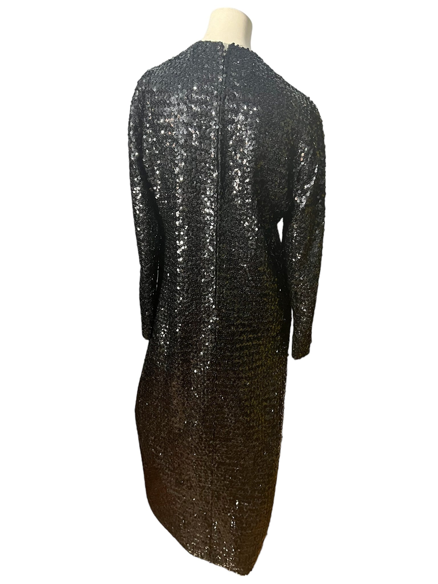 Vintage 70’s black sequin dress L XL